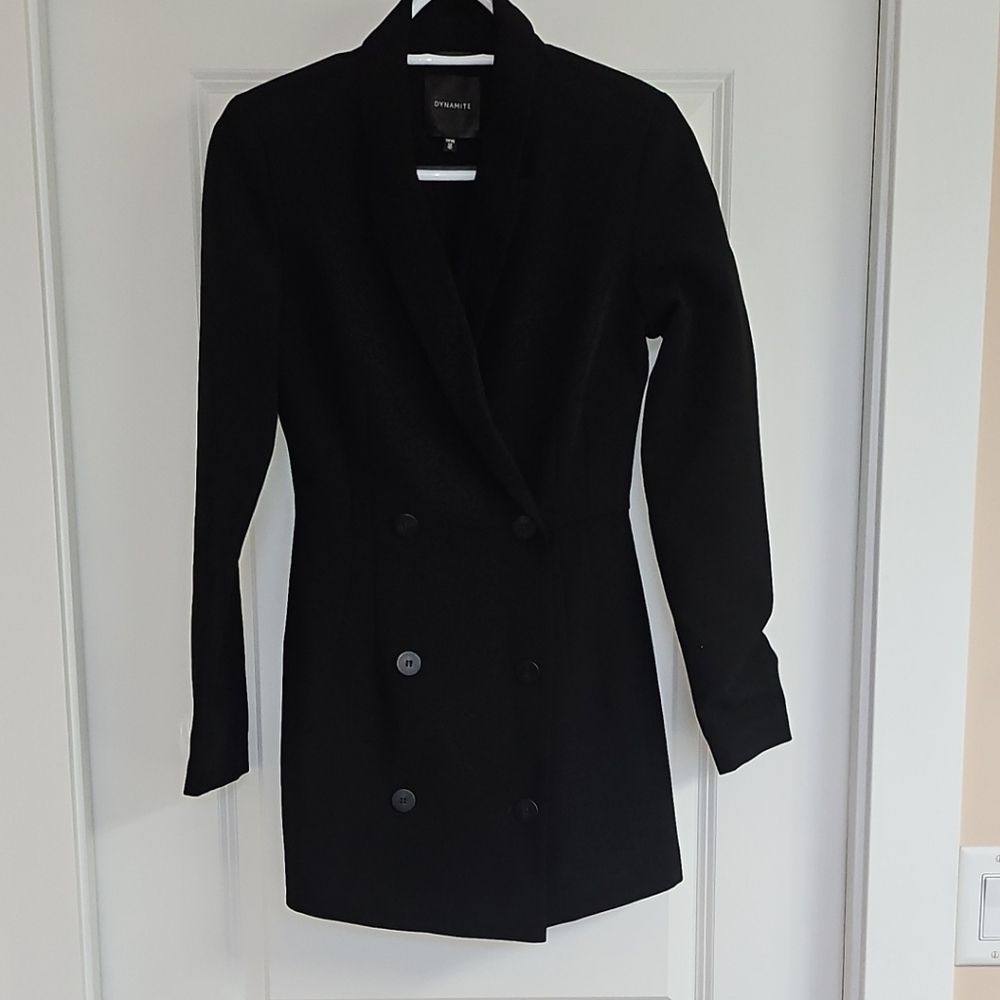 Topshop Black Double-Breasted Blazer